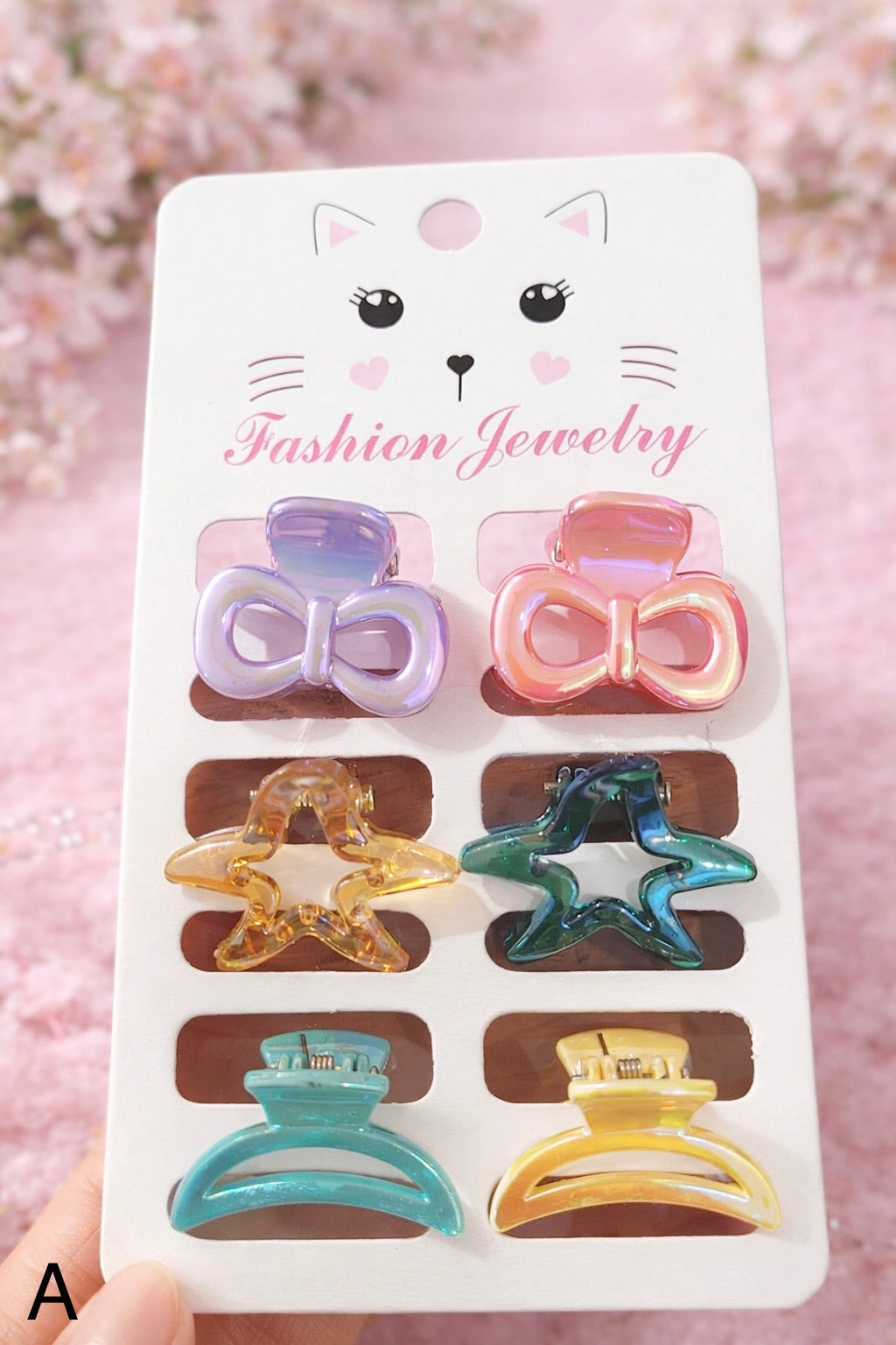6 Pcs Cute Mini Claw Hair Clip Set – Random Colors | Korean Style Hair Accessories for Girls & Women