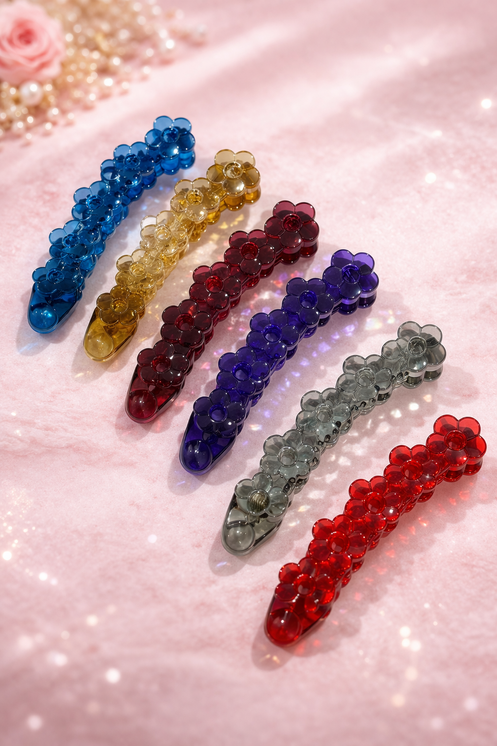 Bloom Grip Floral Hair Claw Clip / Banana Clip