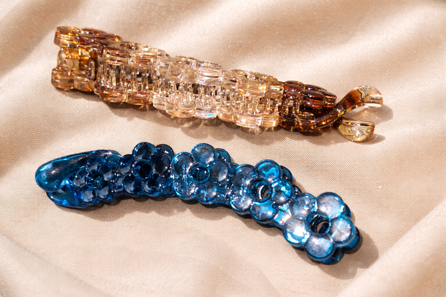 Bloom Grip Floral Hair Claw Clip / Banana Clip