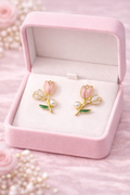 Pastel Petal Earrings – Elegant Tulip Bloom Studs